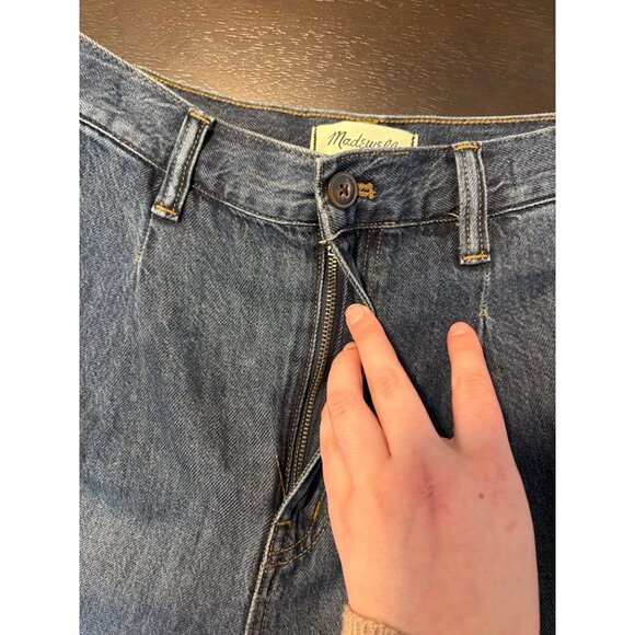 NEW Madewell Wide-Leg Harlow Airy Denim High-Rise Relaxed Dark Jeans 26 Tall - Picture 9 of 16